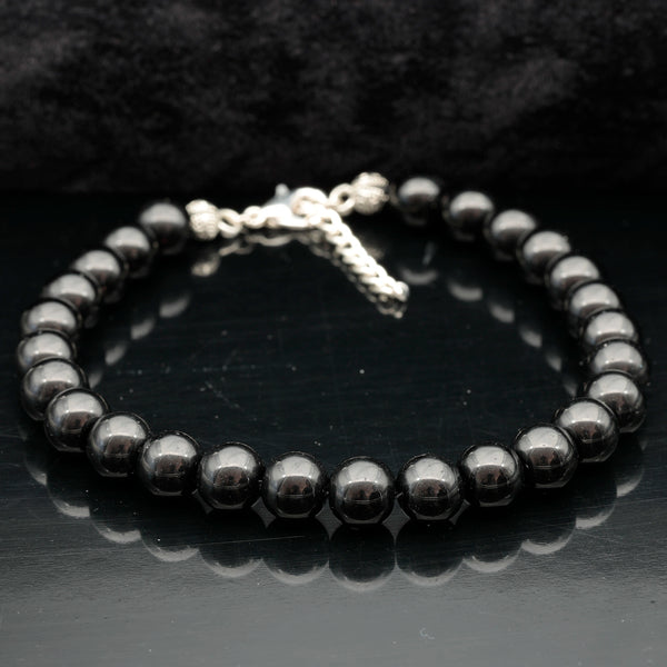Natural Black Onyx Beaded Clasp Anklet – ElisaJewelryArt