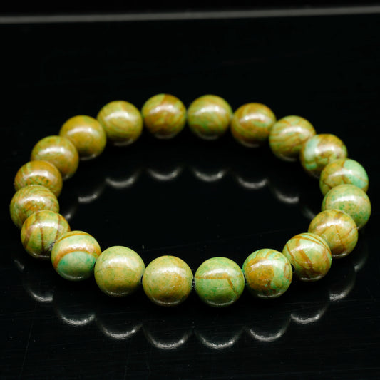 Natural Green Jasper Beaded Stretchy Bracelet