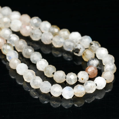 Natural Moonstone Beaded Clasp Tiny Choker - ElisaJewelryArt