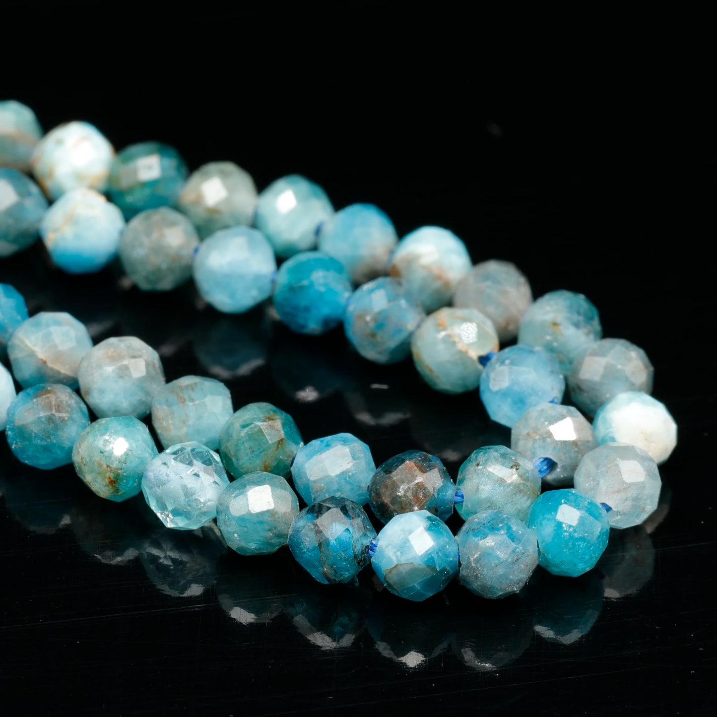 Natural Apatite Beaded Clasp Tiny Choker - ElisaJewelryArt