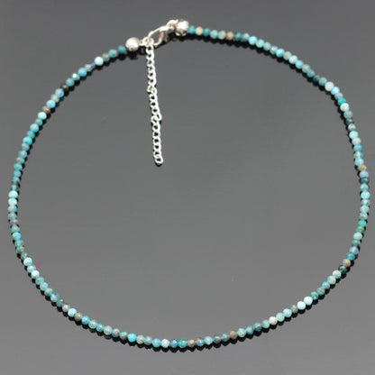 Natural Apatite Beaded Clasp Tiny Choker - ElisaJewelryArt