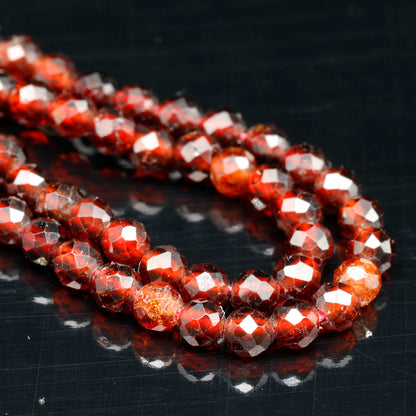 Natural Garnet Beaded Clasp Tiny Choker - ElisaJewelryArt