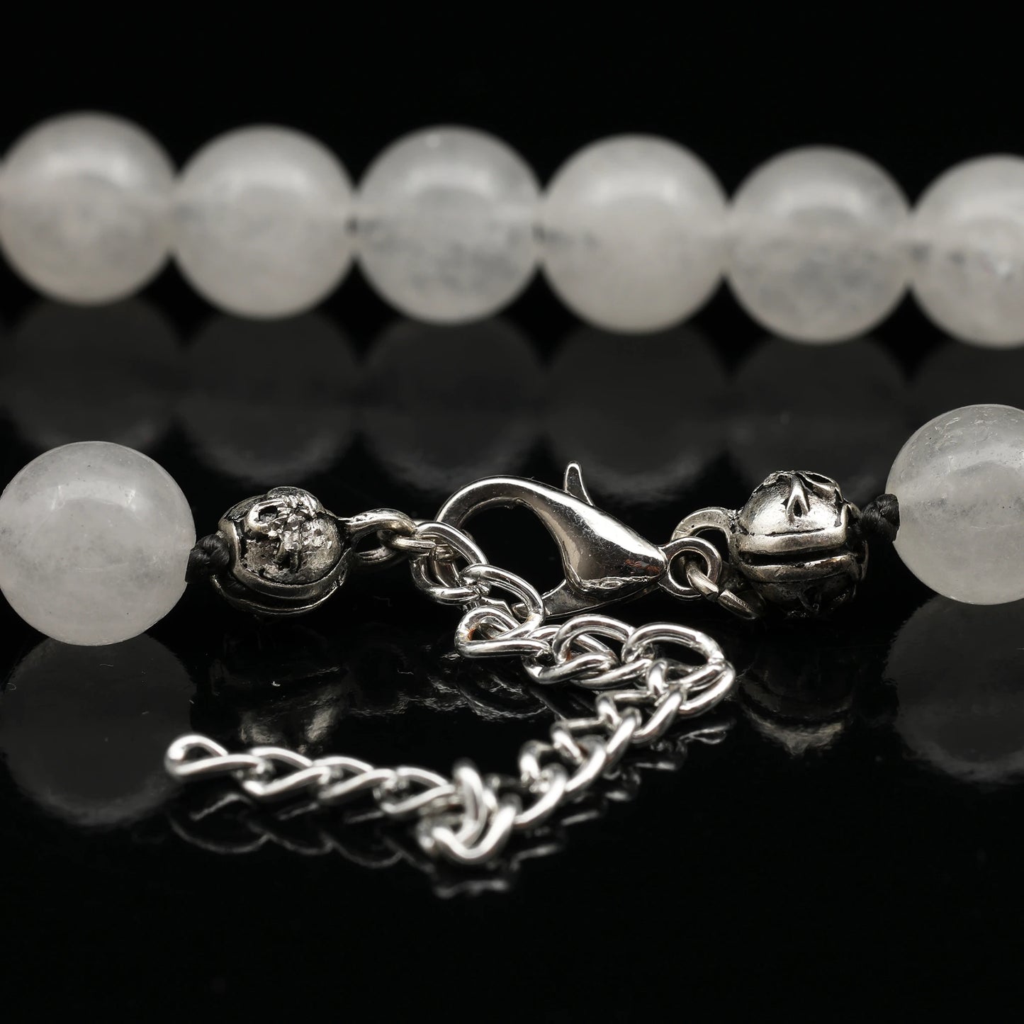 Natural Selenite Beaded Clasp Anklet