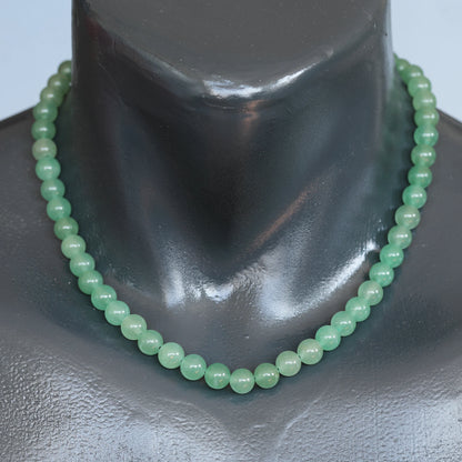 Natural Green Aventurine Beaded Clasp Choker Necklace - ElisaJewelryArt