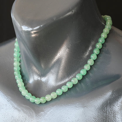 Natural Green Aventurine Beaded Clasp Choker Necklace - ElisaJewelryArt