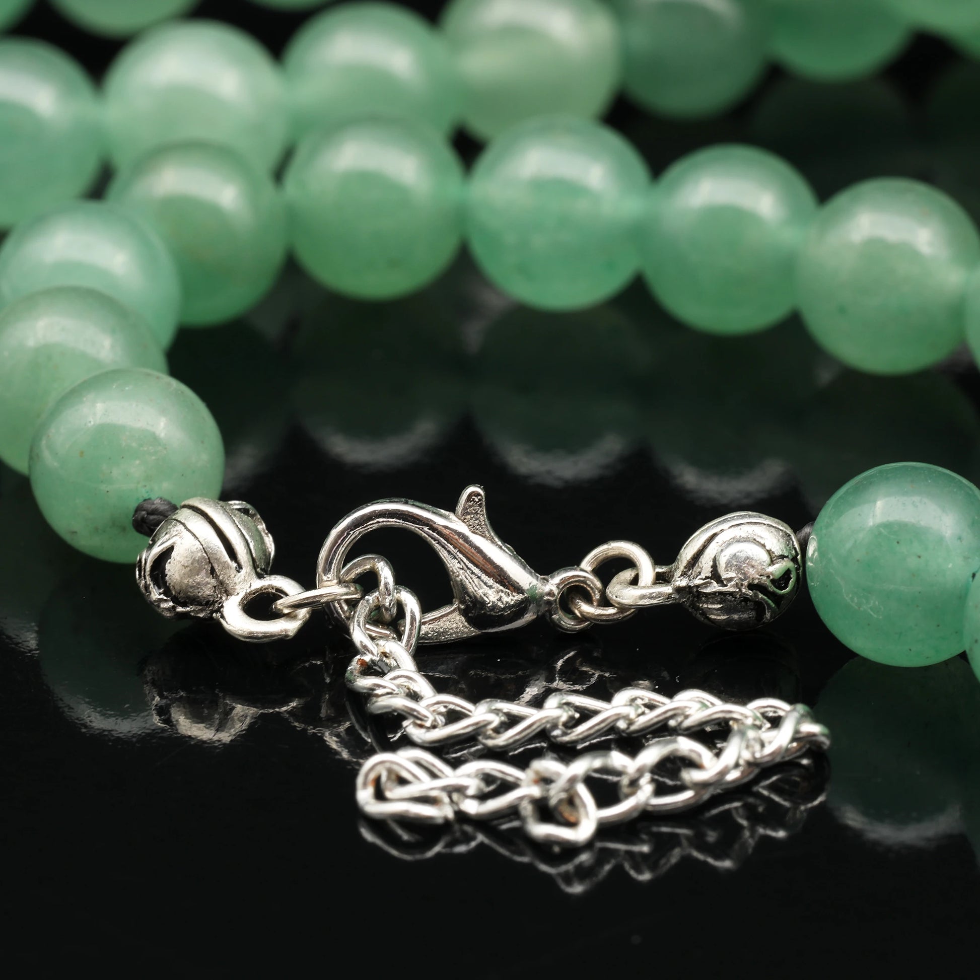 Natural Green Aventurine Beaded Clasp Choker Necklace - ElisaJewelryArt