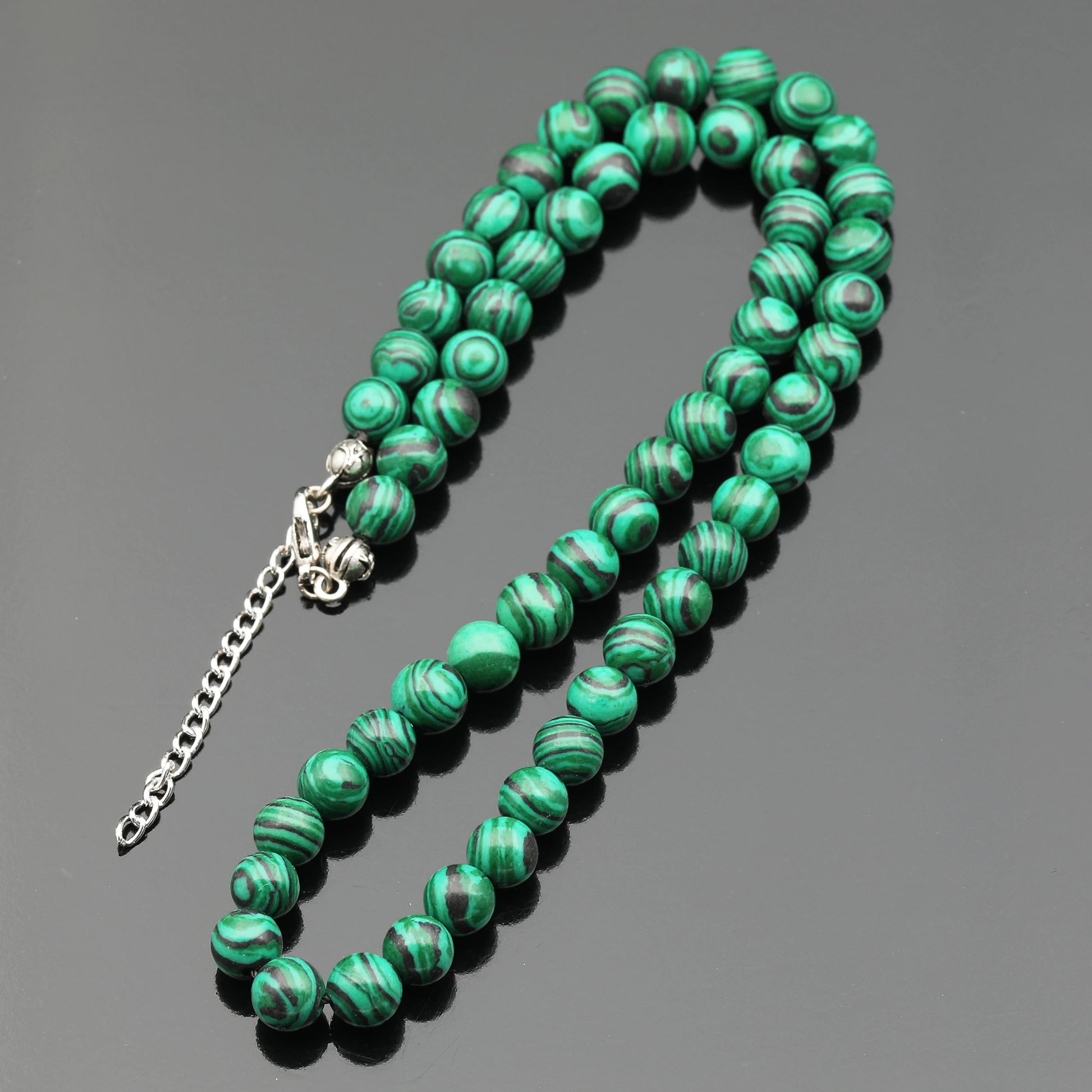 Malachite Beaded Clasp Choker Necklace - ElisaJewelryArt