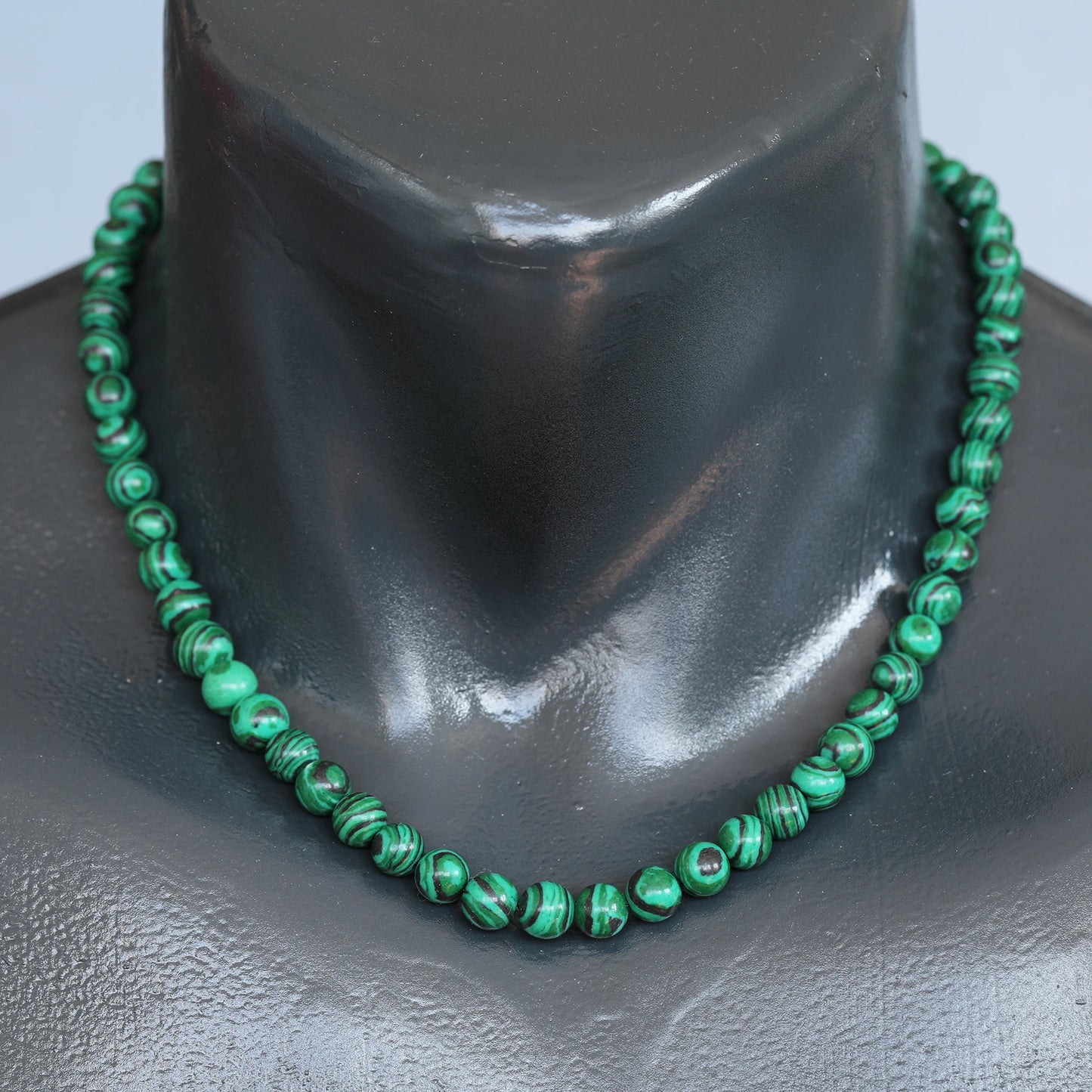 Malachite Beaded Clasp Choker Necklace - ElisaJewelryArt