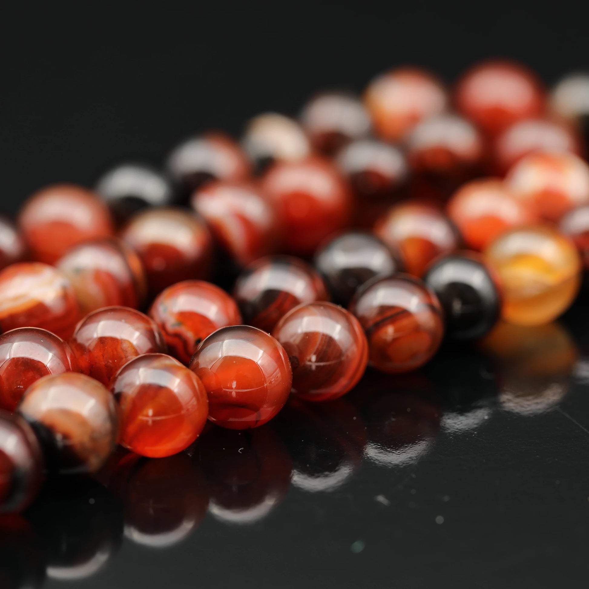 Natural Carnelian Agate Beaded Clasp Choker Necklace - ElisaJewelryArt