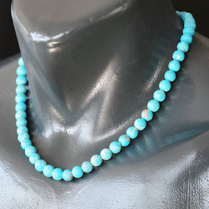 Natural Light Blue Imperial Jasper Beaded Clasp Choker Necklace - ElisaJewelryArt