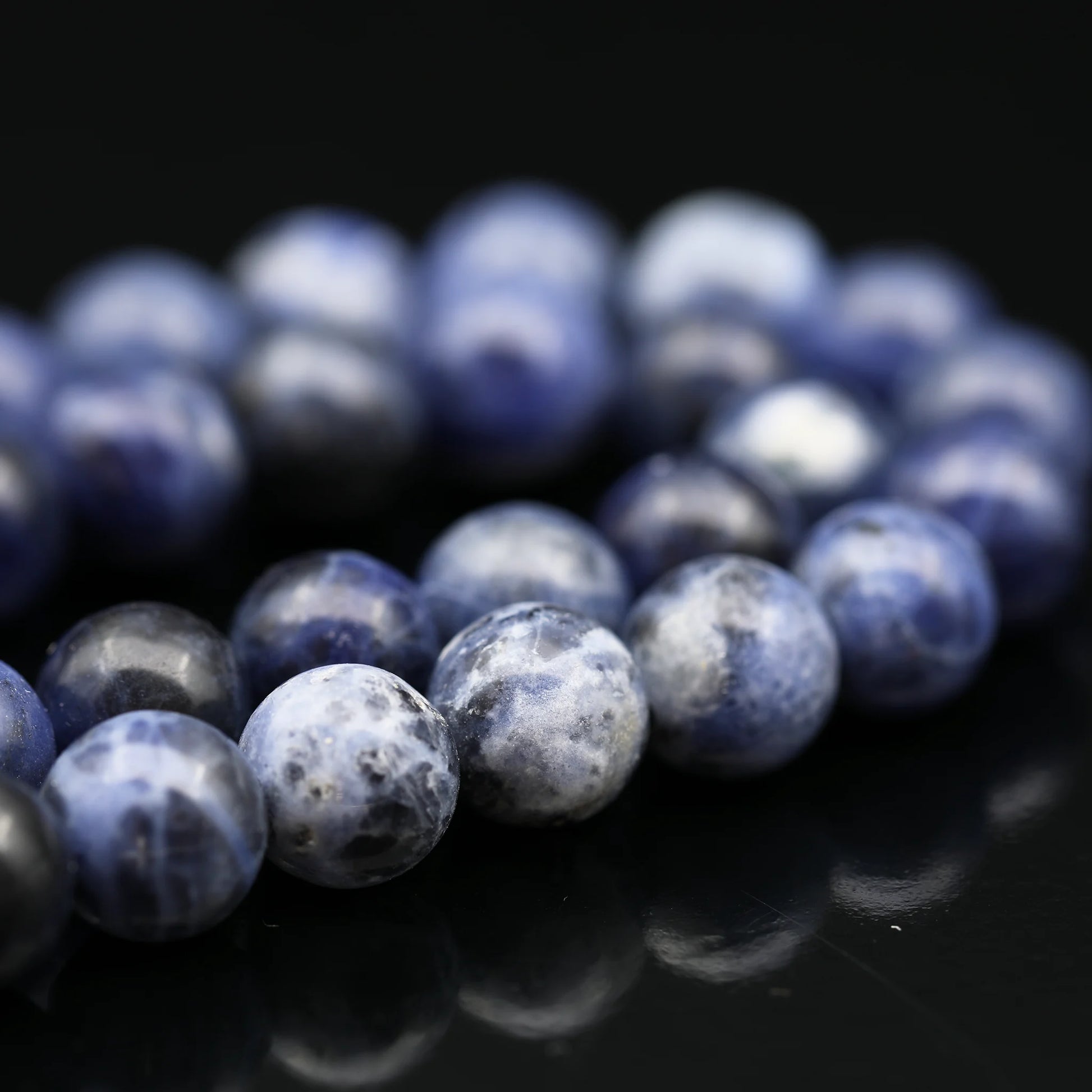 Natural Sodalite Beaded Clasp Choker Necklace - ElisaJewelryArt