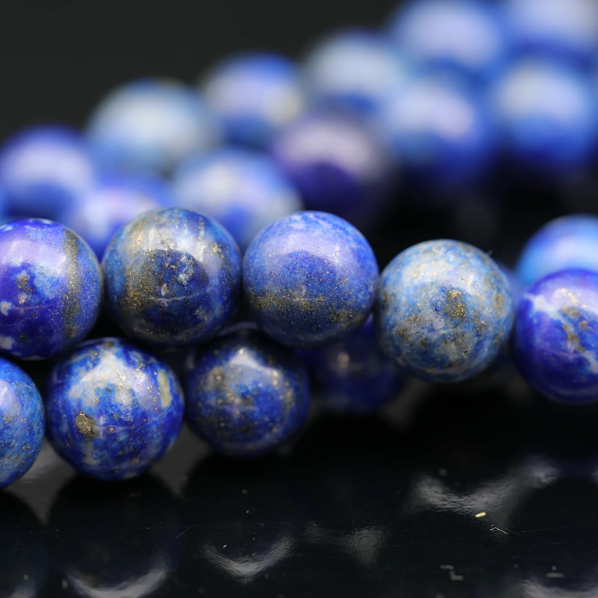 Natural Lapis Lazuli Beaded Clasp Choker Necklace - ElisaJewelryArt