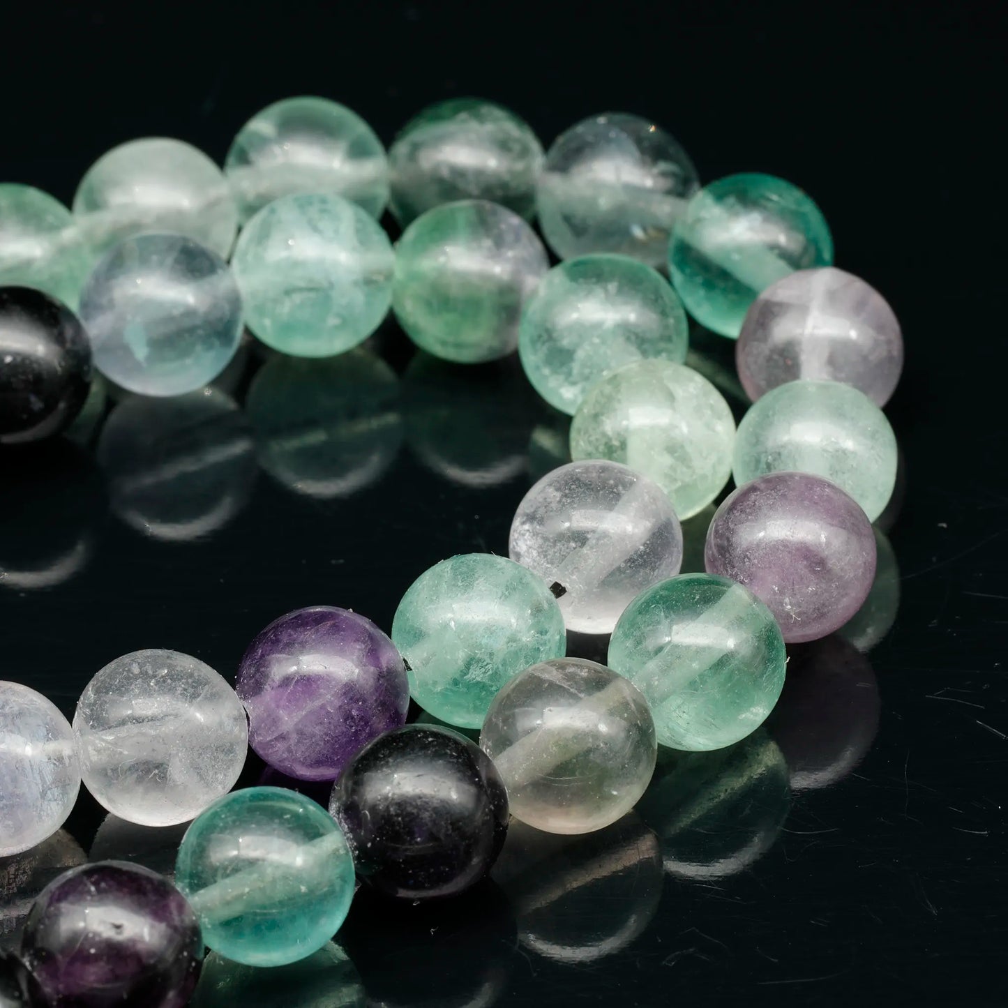 Natural Fluorite Beaded Clasp Choker Necklace - ElisaJewelryArt