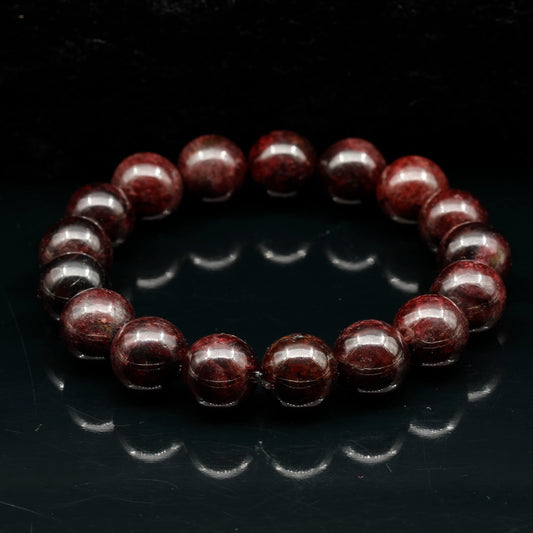 Natural Garnet Beaded Stretchy Bracelet