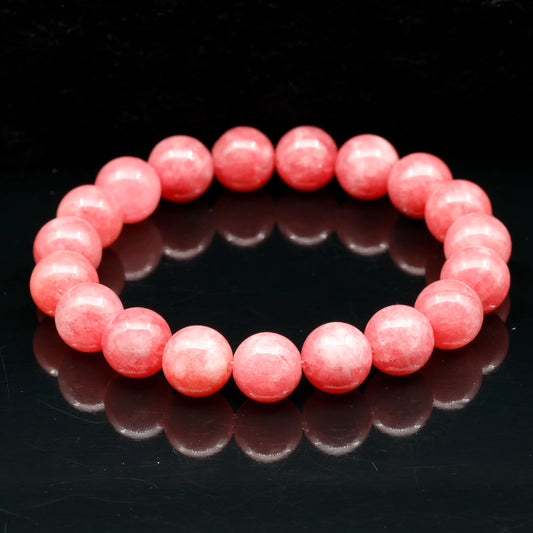 Natural Rhodochrosite Beaded Stretchy Bracelet