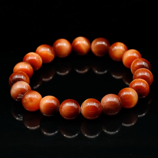 Natural Fire Tiger Eye Beaded Stretchy Bracelet