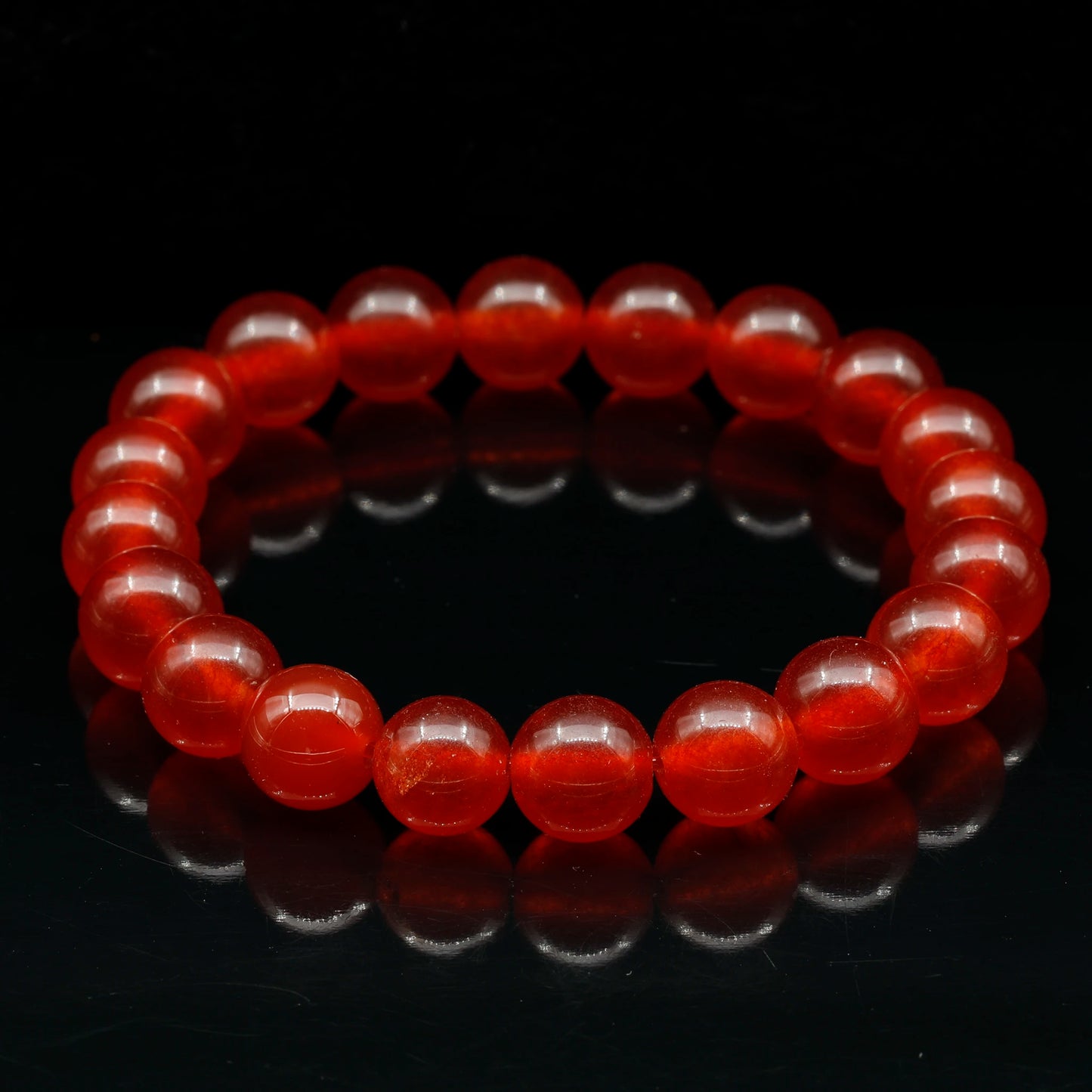 Natural Fire Agate Beaded Stretchy Bracelet