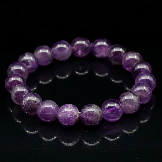 Natural Amethyst Beaded Stretchy Bracelet