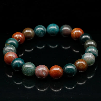 Natural Bloodstone Beaded Stretchy Bracelet