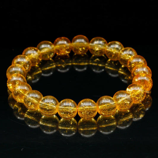 Natural Citrine Beaded Stretchy Bracelet