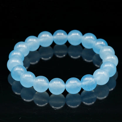 Natural Angelite Beaded Stretchy Bracelet