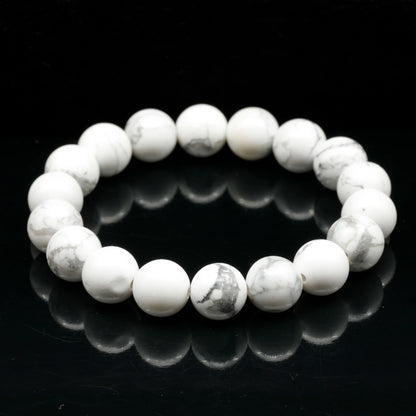 Natural Howlite Beaded Stretchy Bracelet