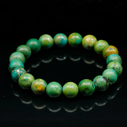 Natural Green Turquoise Beaded Stretchy Bracelet