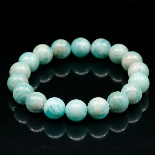 Natural Amazonite Beaded Stretchy Bracelet