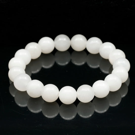 Natural Selenite Beaded Stretchy Bracelet