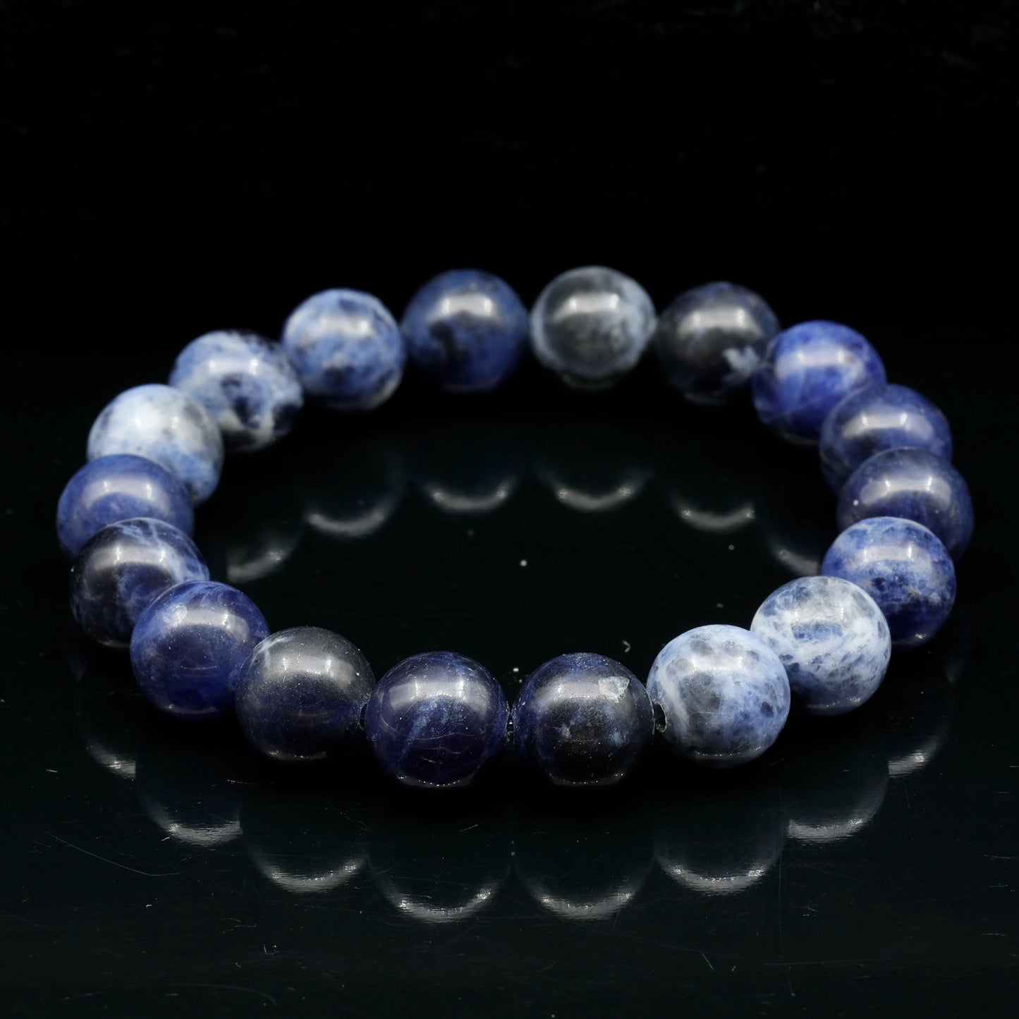 Natural Sodalite Beaded Stretchy Bracelet