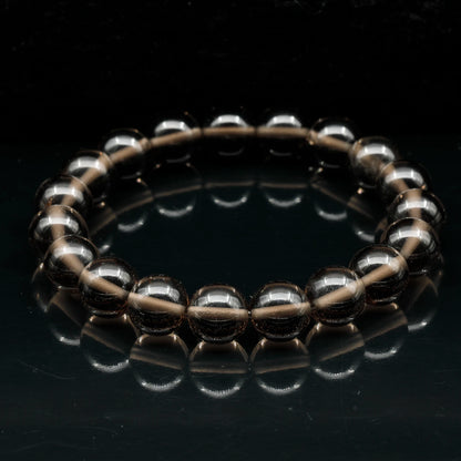 Natural Smoky Quartz Beaded Stretchy Bracelet