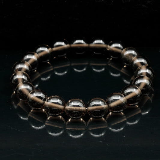 Natural Smoky Quartz Beaded Stretchy Bracelet