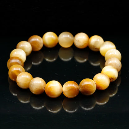 Natural Gold Tiger Eye Beaded Stretchy Bracelet