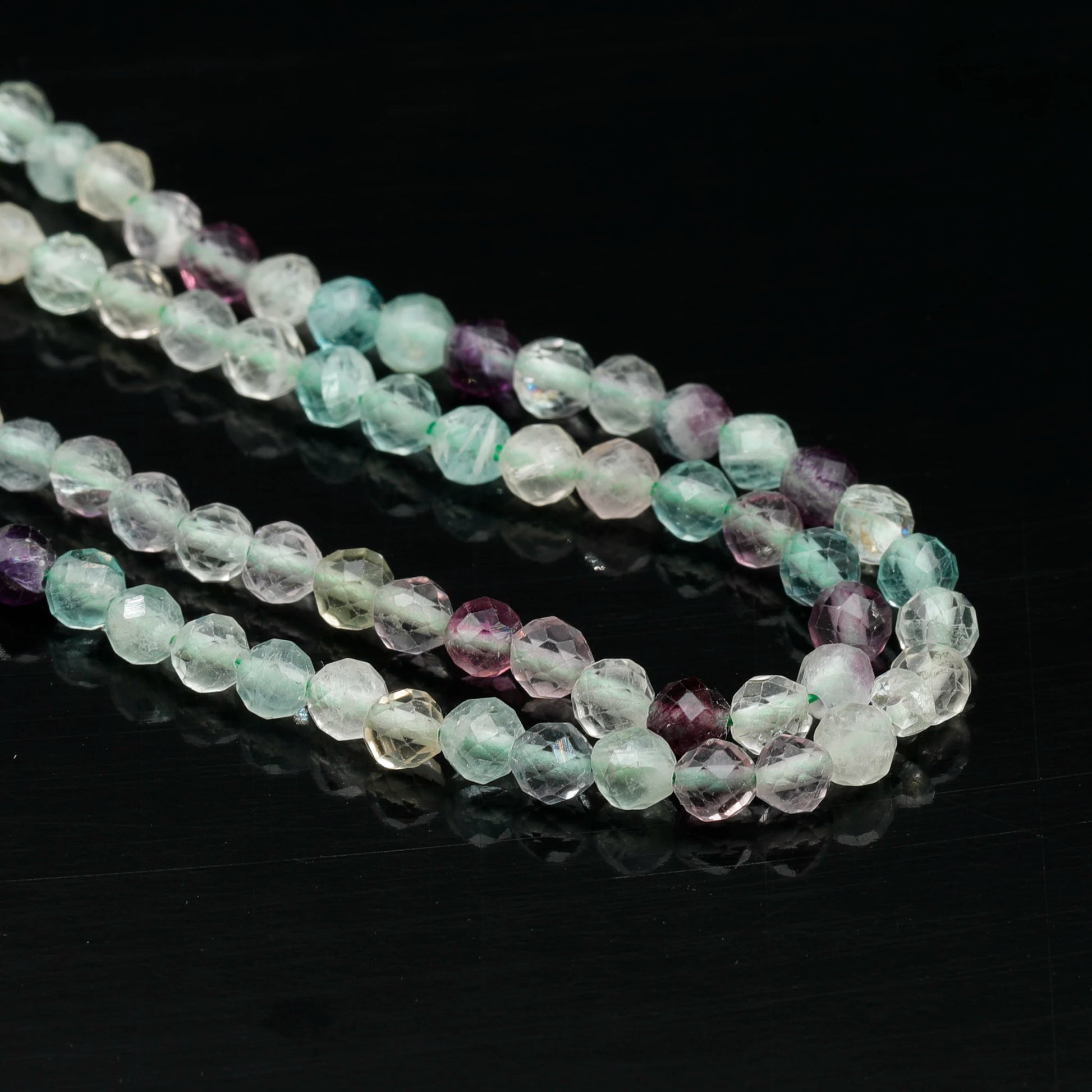 Natural Fluorite Beaded Clasp Tiny Choker - ElisaJewelryArt