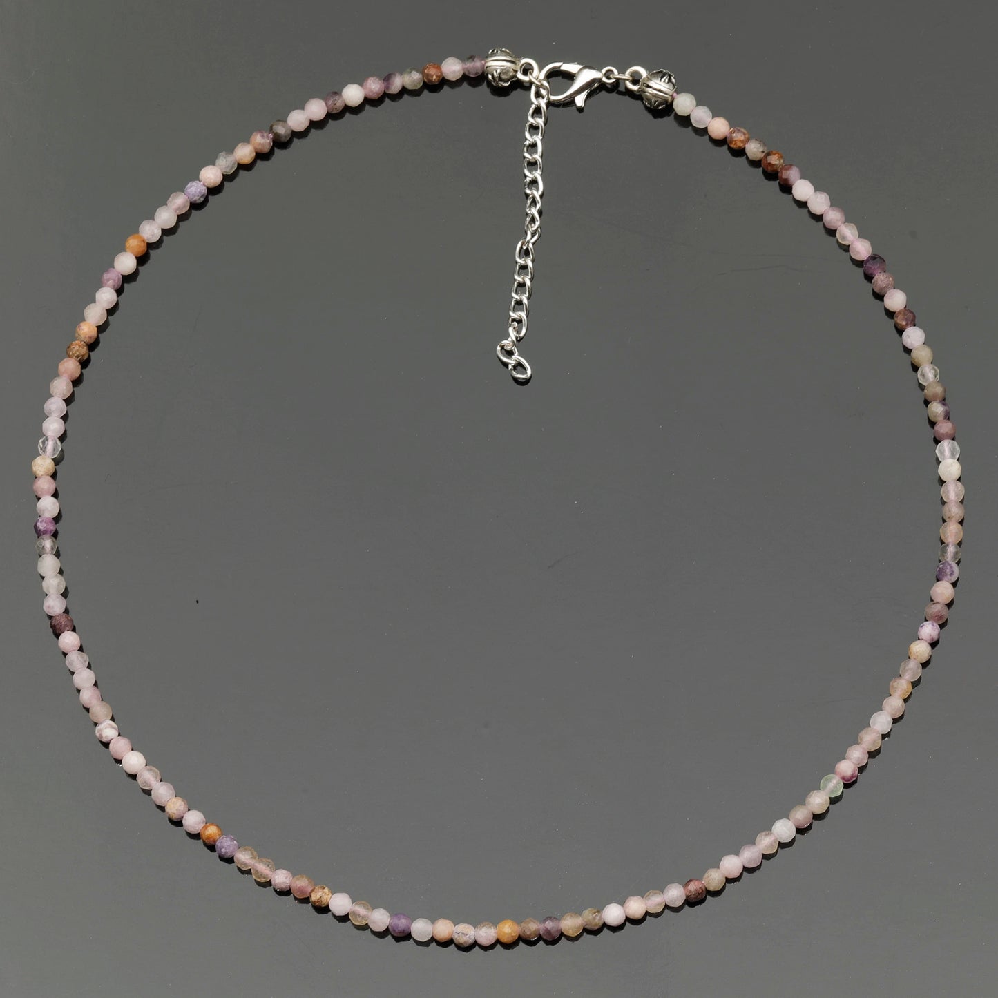 Natural Charoite Beaded Clasp Tiny Choker - ElisaJewelryArt