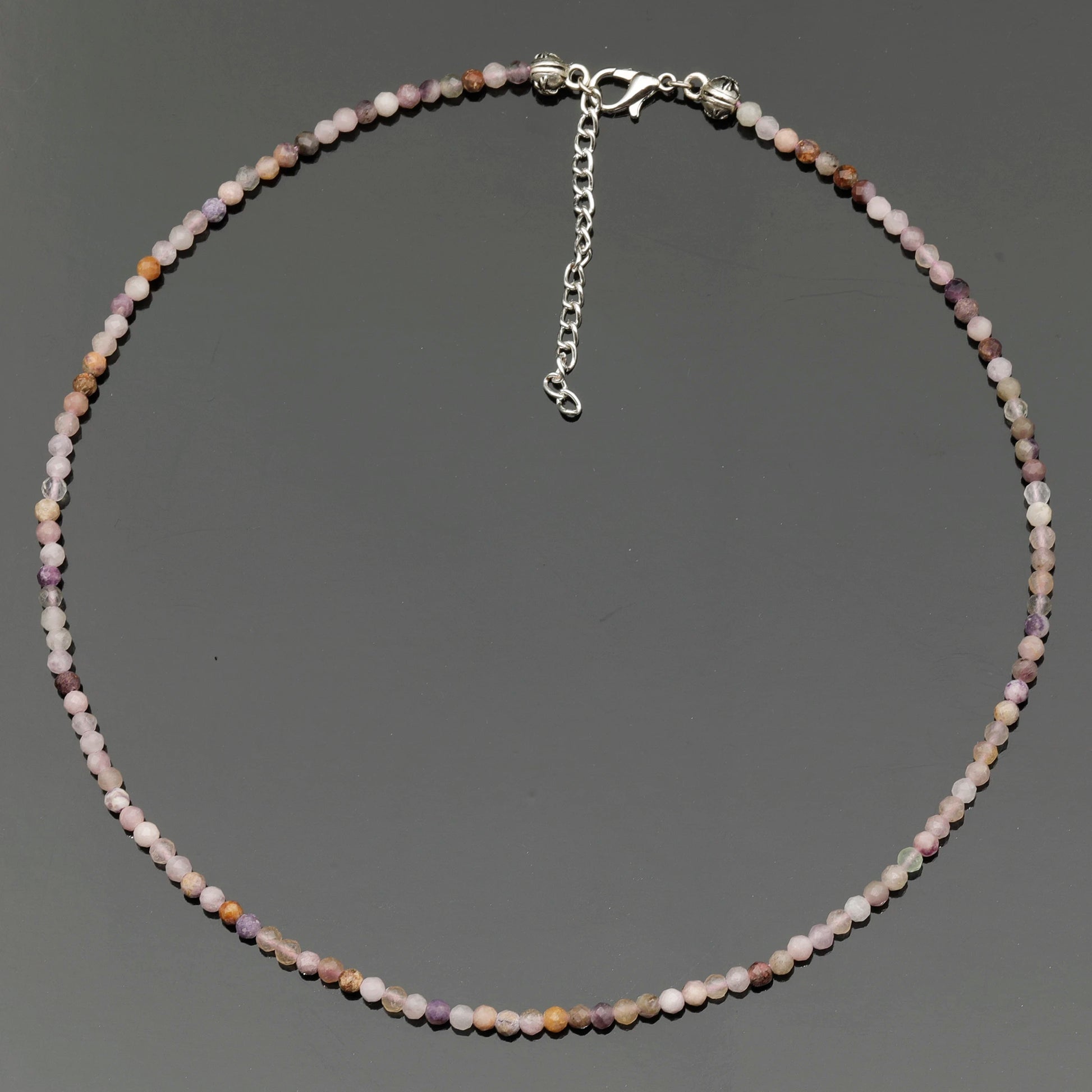 Natural Charoite Beaded Clasp Tiny Choker - ElisaJewelryArt