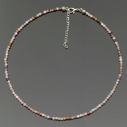 Natural Charoite Beaded Clasp Tiny Choker - ElisaJewelryArt