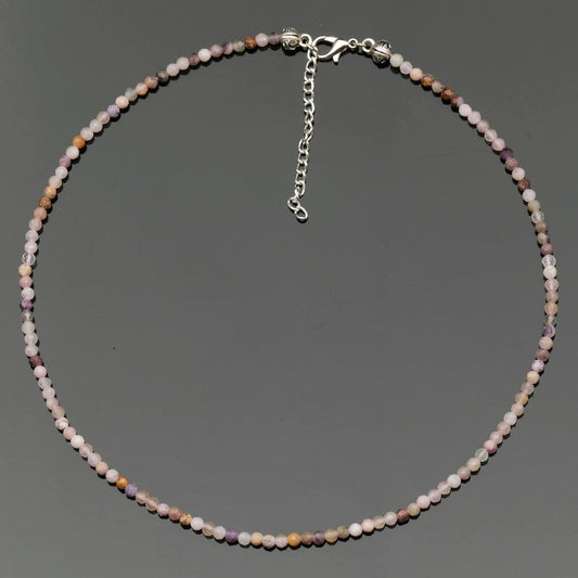 Natural Charoite Beaded Clasp Tiny Choker - ElisaJewelryArt