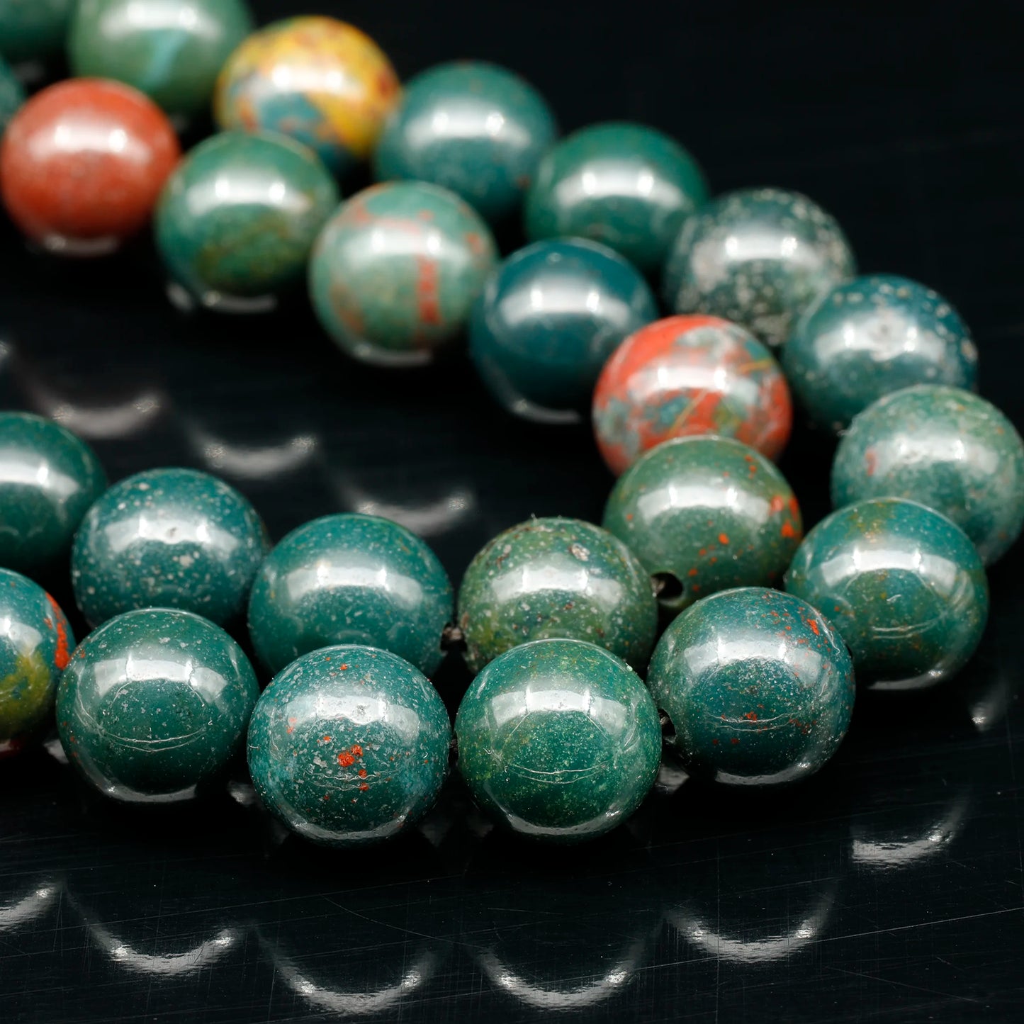 Natural Bloodstone Beaded Clasp Anklet