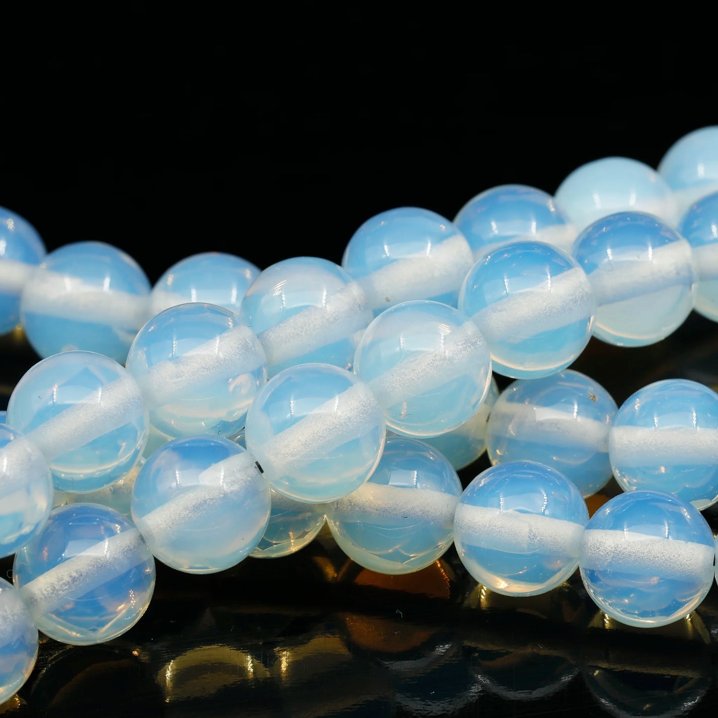 Natural Opalite Beaded Clasp Choker Necklace - ElisaJewelryArt