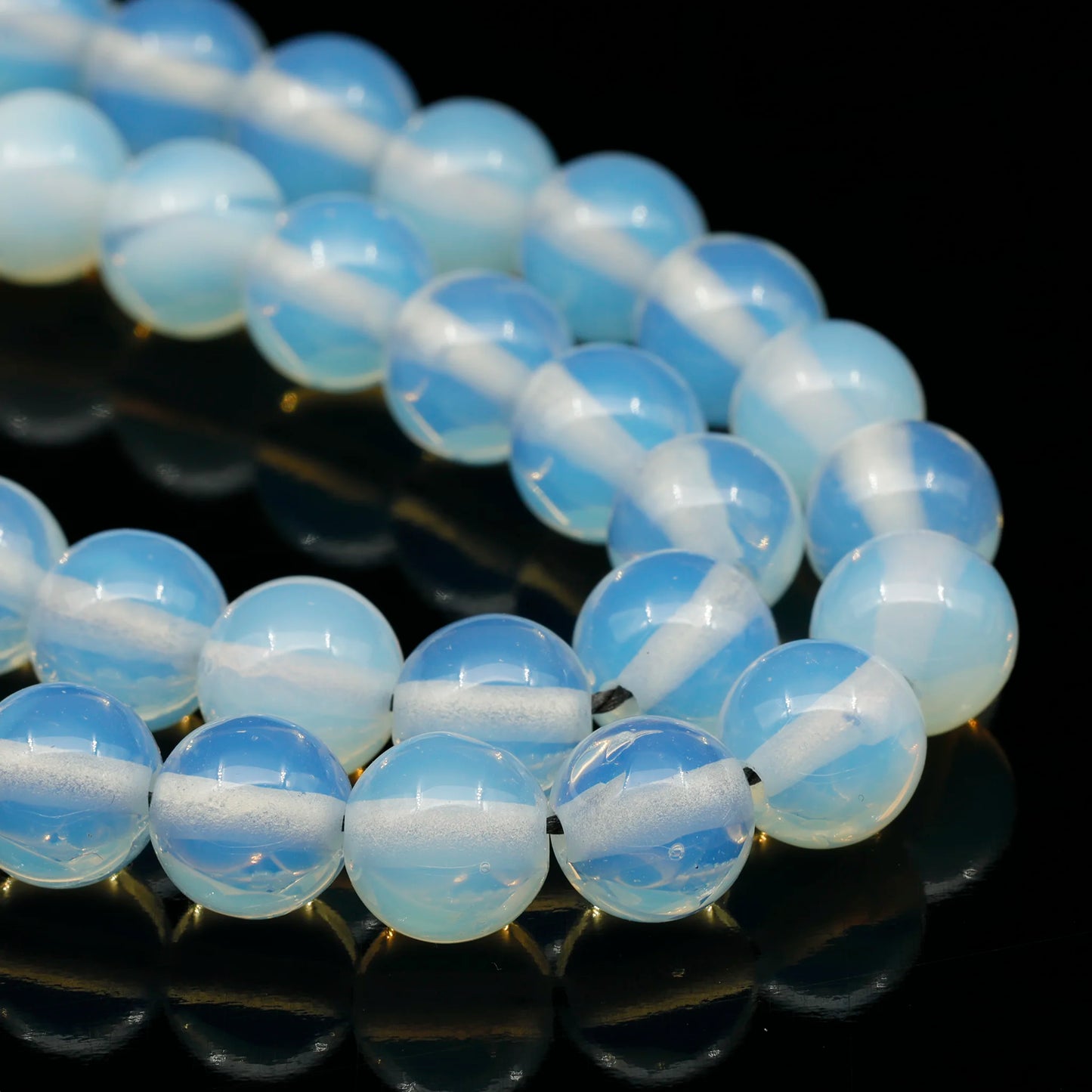 Natural Opalite Beaded Clasp Choker Necklace - ElisaJewelryArt