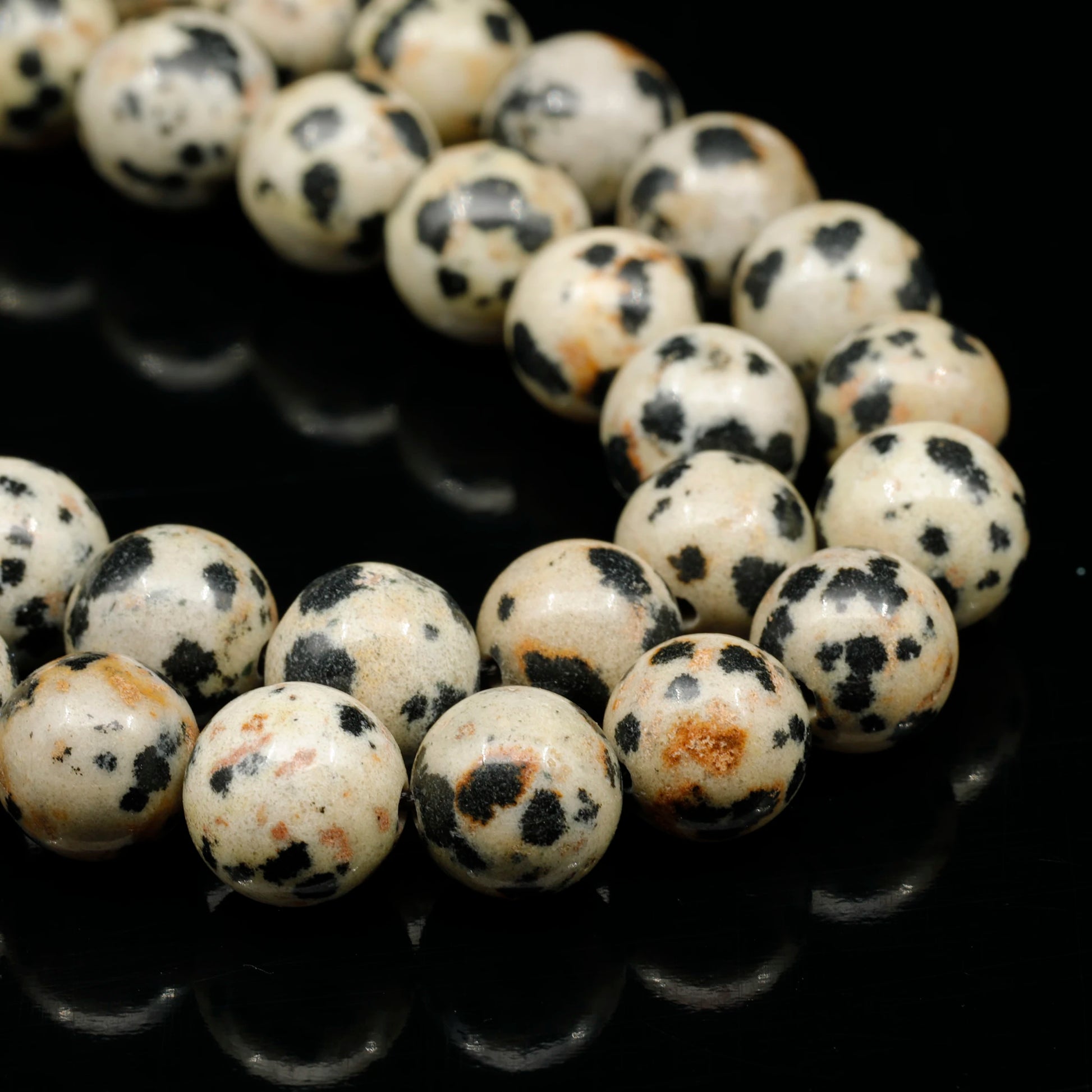 Natural Dalmatian Jasper Beaded Clasp Choker Necklace - ElisaJewelryArt