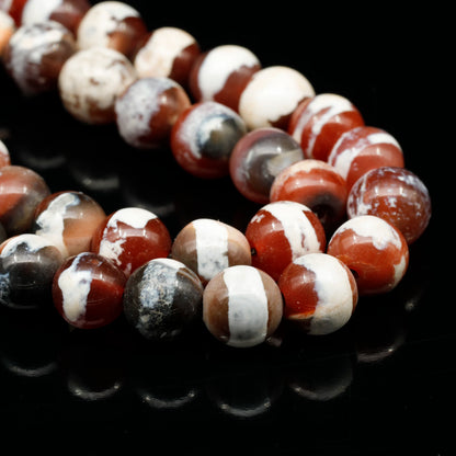 Natural Orange Tibetan Agate Beaded Clasp Choker Necklace - ElisaJewelryArt