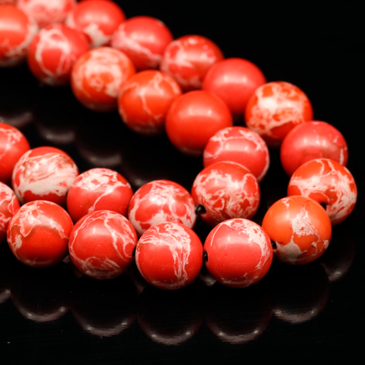 Natural Red Imperial Jasper Beaded Clasp Choker Necklace - ElisaJewelryArt