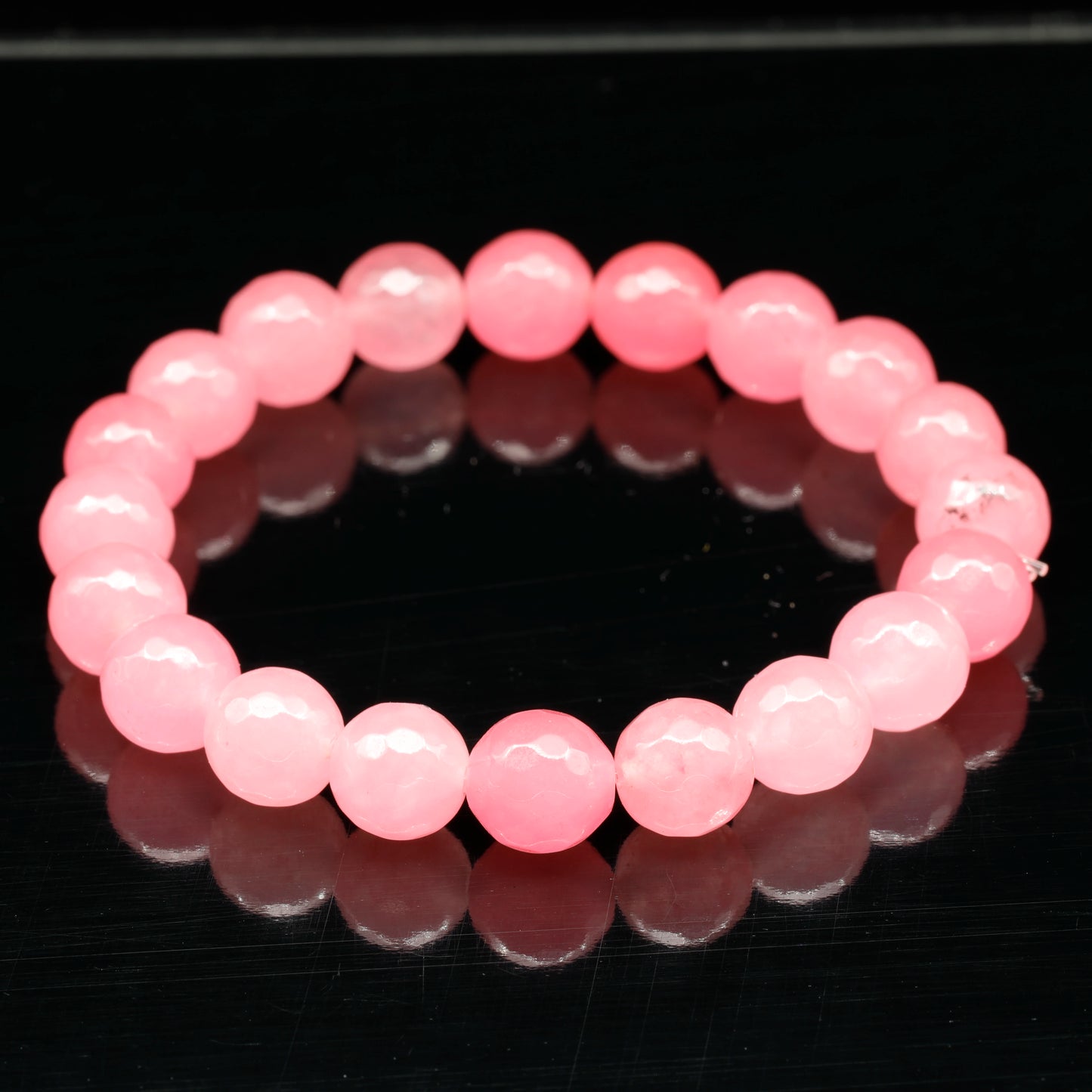 Natural Pink Quartz Beaded Stretchy Bracelet