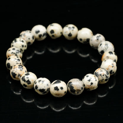 Natural Dalmatian Jasper Beaded Stretchy Bracelet