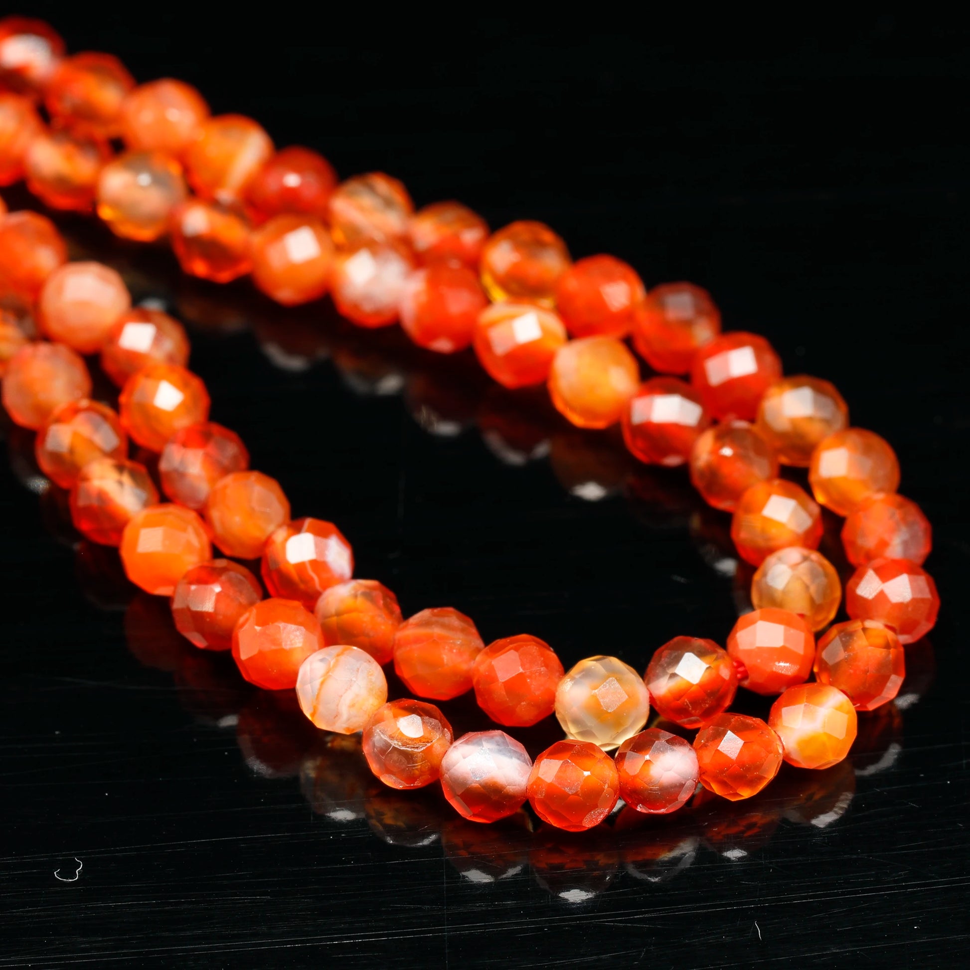 Natural Carnelian Agate Beaded Clasp Tiny Choker - ElisaJewelryArt