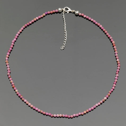 Natural Lepidolite Beaded Clasp Tiny Choker - ElisaJewelryArt