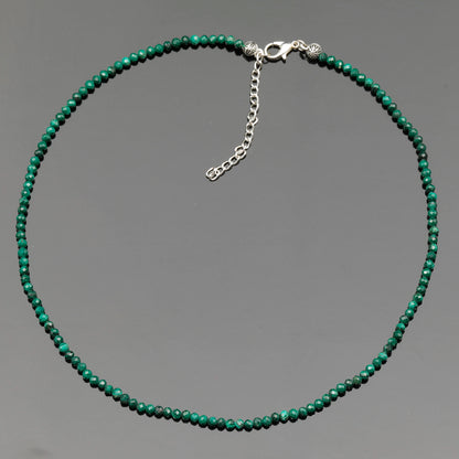 Natural Malachite Beaded Clasp Tiny Choker - ElisaJewelryArt