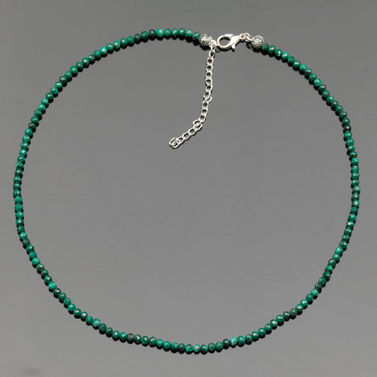 Natural Malachite Beaded Clasp Tiny Choker - ElisaJewelryArt